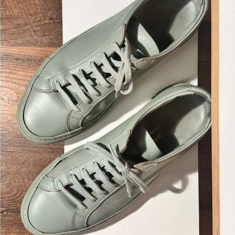Common Projects SIZE 37 Vintage Green Achilles Low Sneakers | 3701 37 1095 - Picture 7 of 9